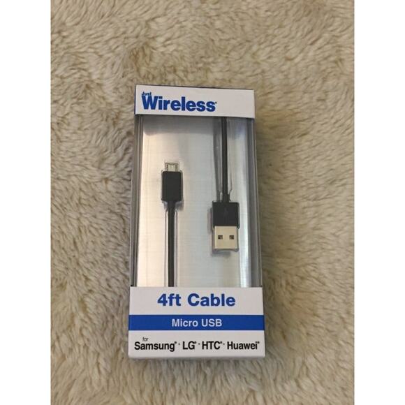 Just Wireless 4ft TPU Micro USB to USB-A Cable - Black - Picture 1 of 1